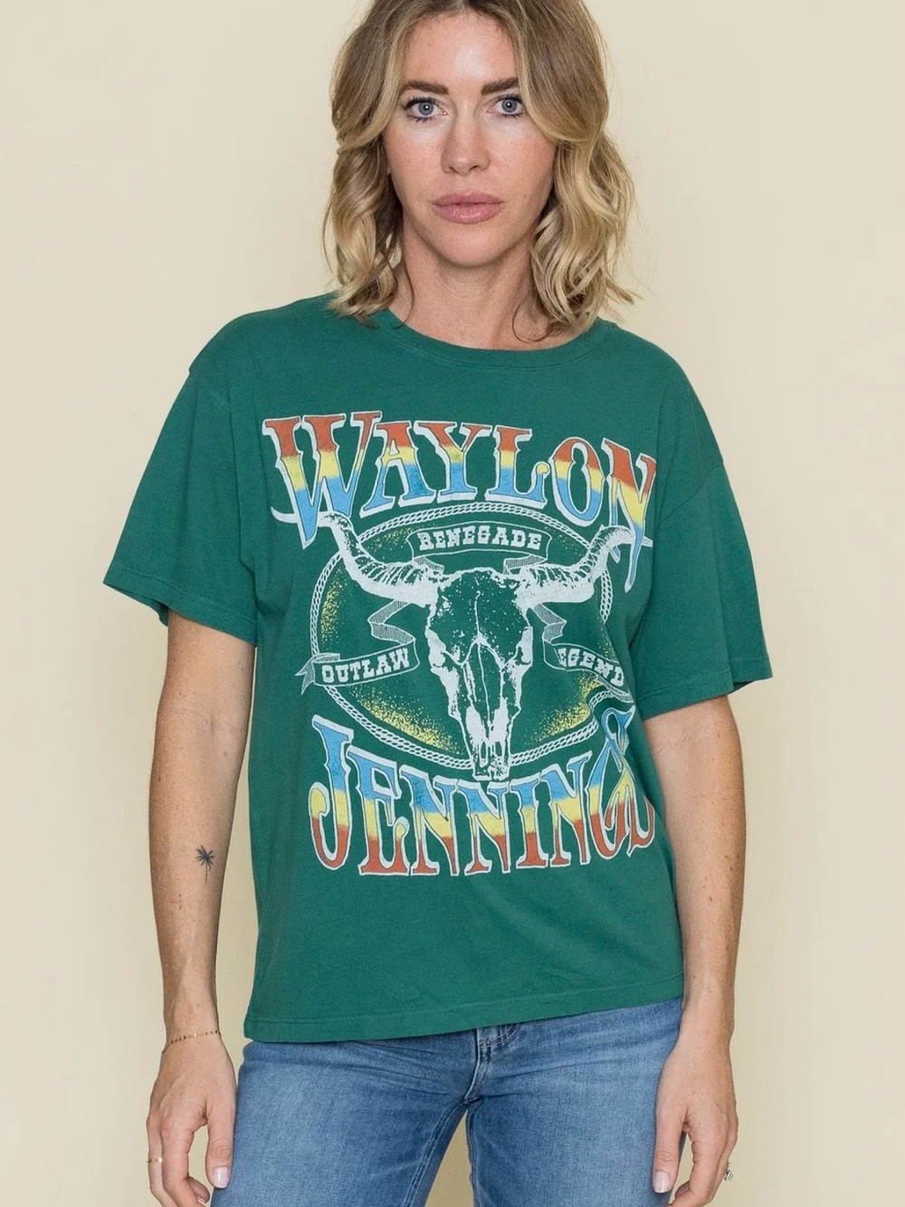 NWT Waylon Jennings Outlaw Boyfriend Tee